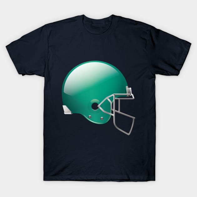 Original Football Helmet In Green Color T-Shirt by Dmitriy